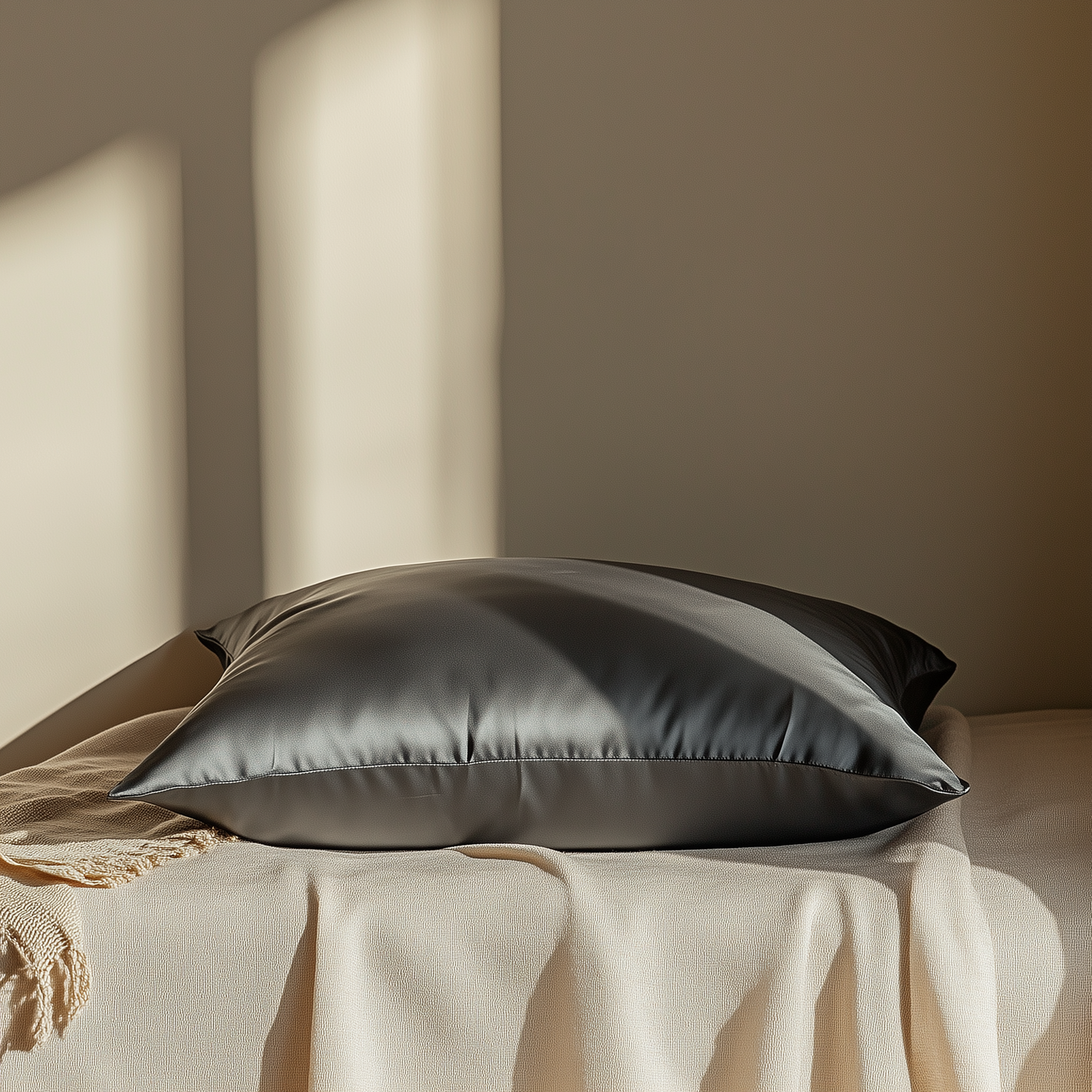 Lunérie™ Champagne Jedwabna Poszewka na Poduszkę