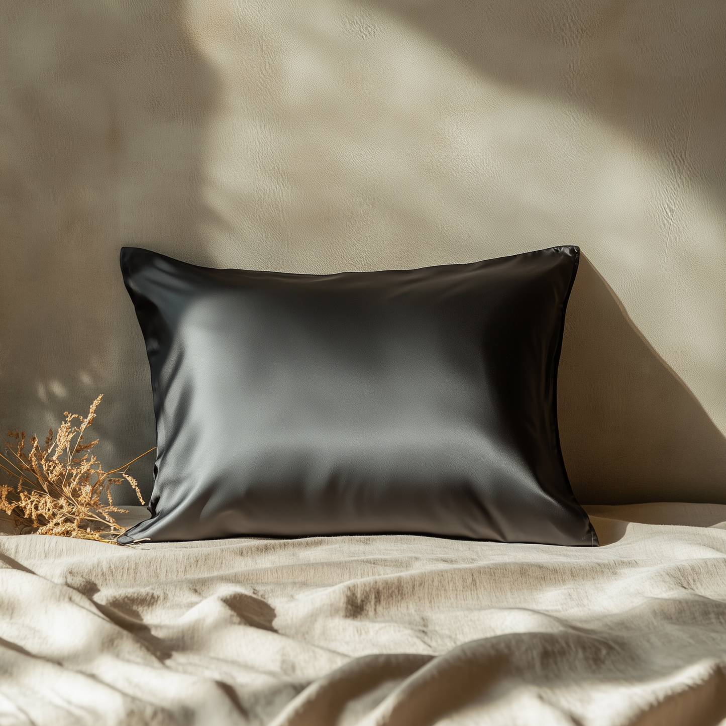 Lunérie™ Champagne Jedwabna Poszewka na Poduszkę