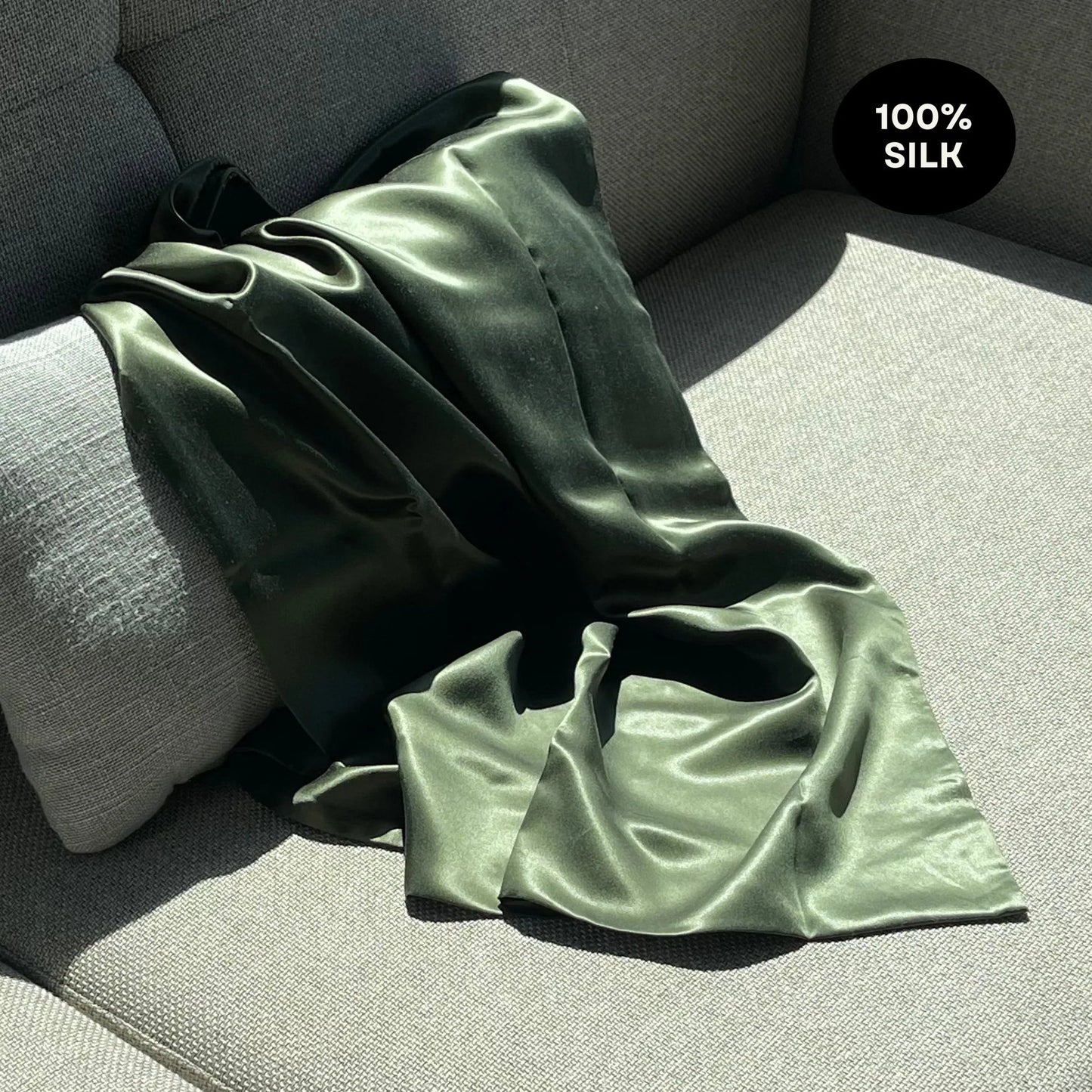 Lunérie™ Champagne Jedwabna Poszewka na Poduszkę