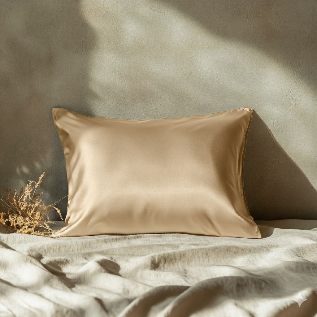 Lunérie™ Champagne Jedwabna Poszewka na Poduszkę