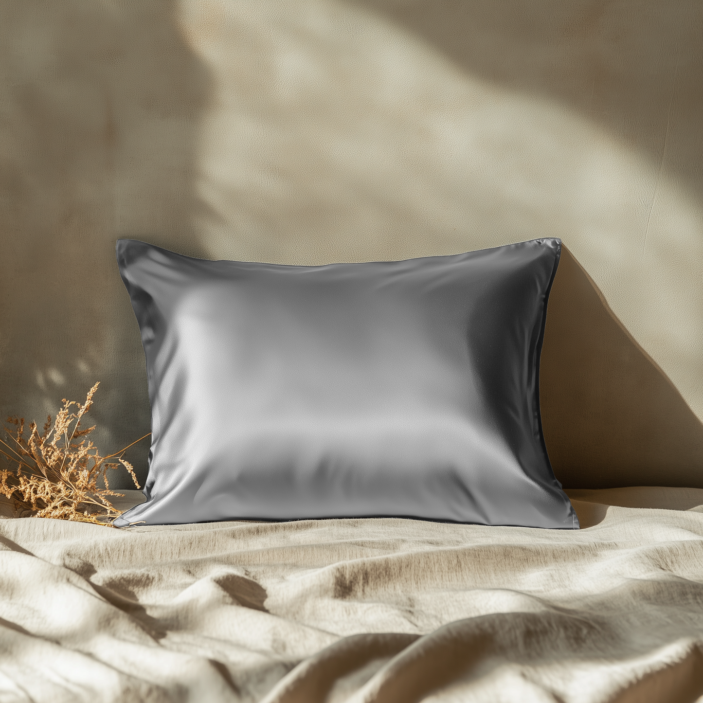 Lunérie™ Champagne Jedwabna Poszewka na Poduszkę