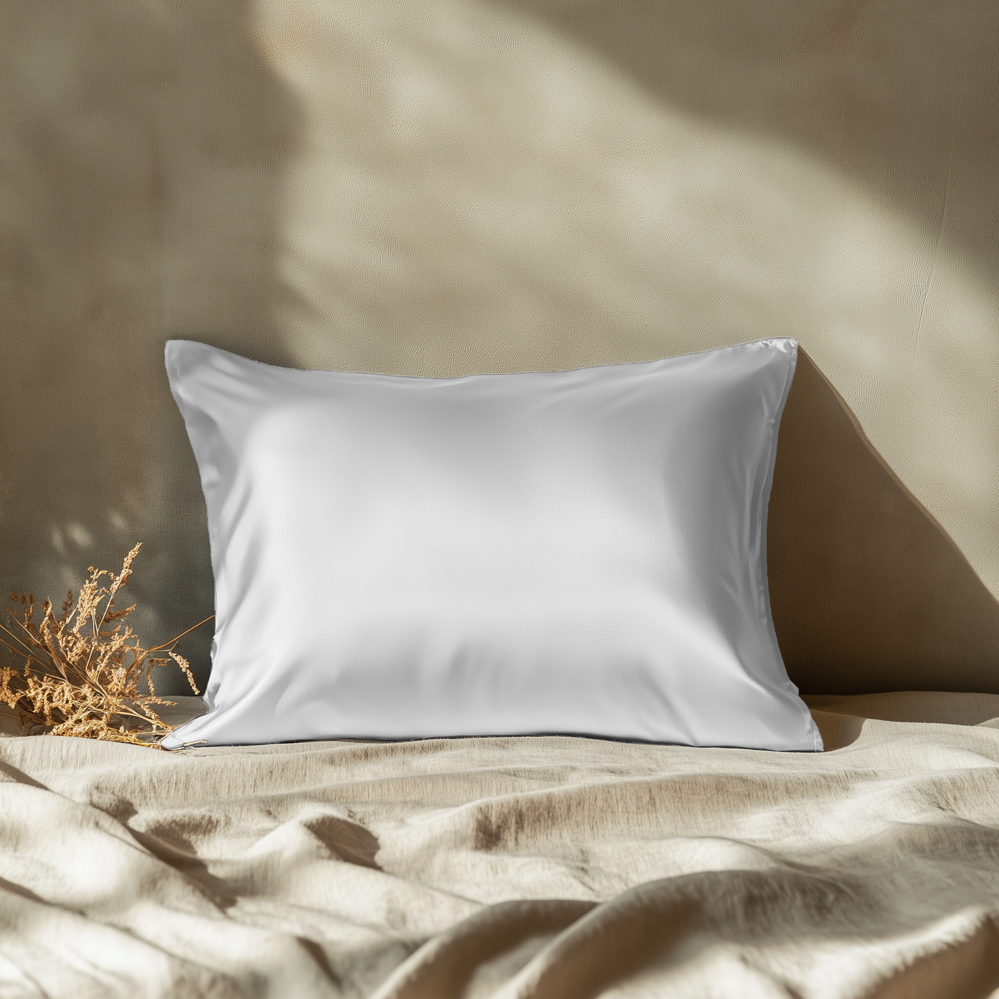 Lunérie™ Champagne Jedwabna Poszewka na Poduszkę
