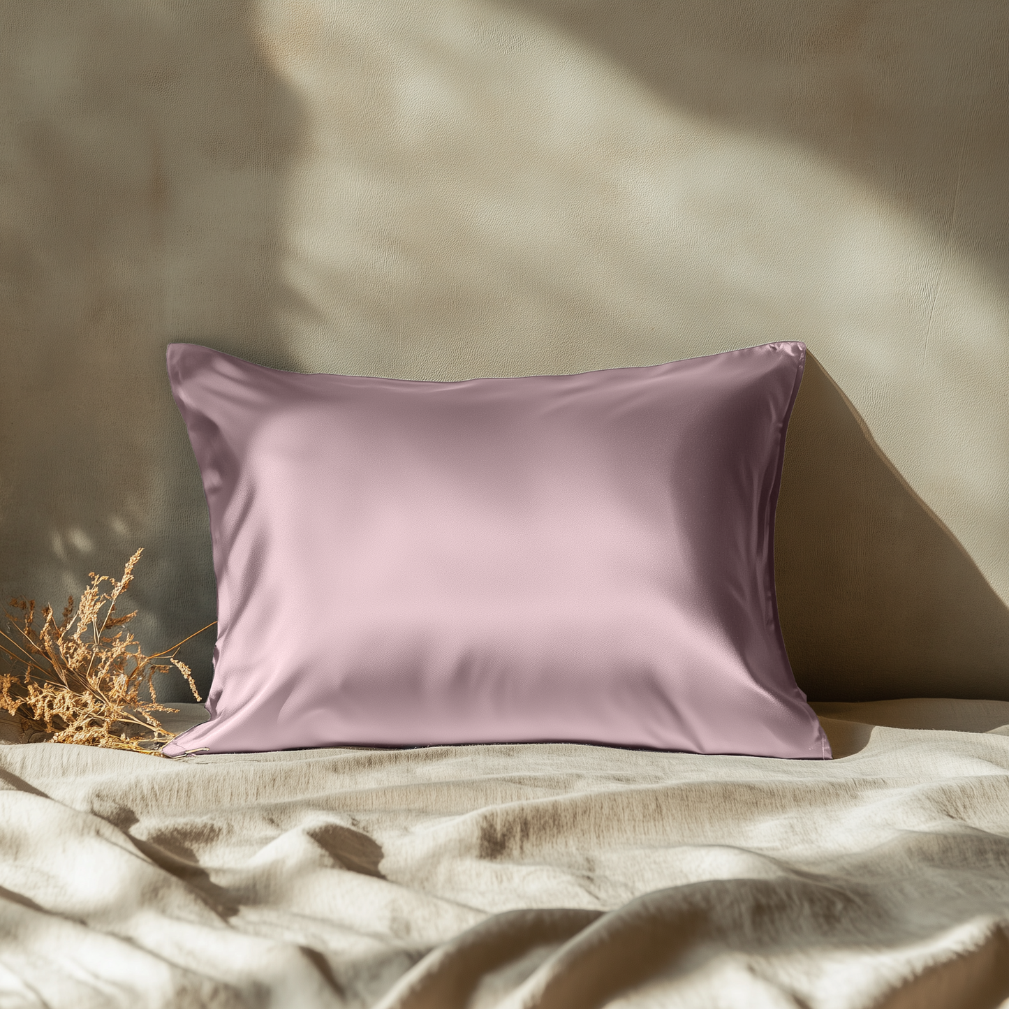 Lunérie™ Champagne Jedwabna Poszewka na Poduszkę