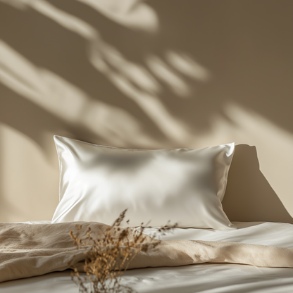 Lunérie™ Champagne Jedwabna Poszewka na Poduszkę