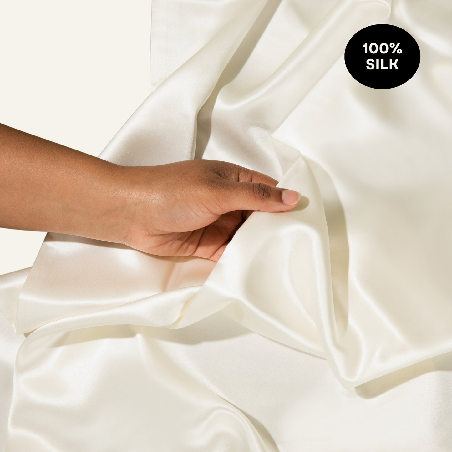 Lunérie™ Champagne Jedwabna Poszewka na Poduszkę