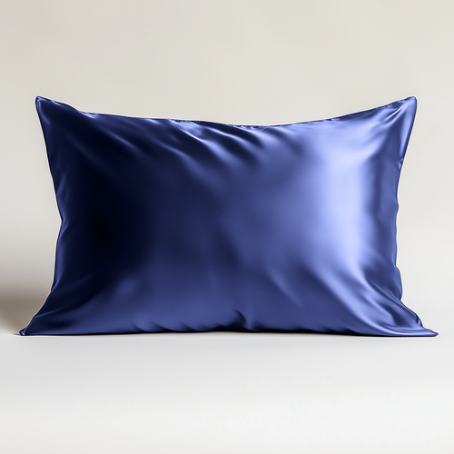 Lunérie™ Navy Blue Jedwabna Poszewka na Poduszkę