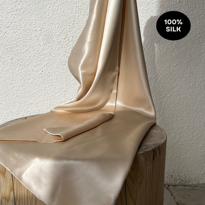 Lunérie™ Champagne Jedwabna Poszewka na Poduszkę